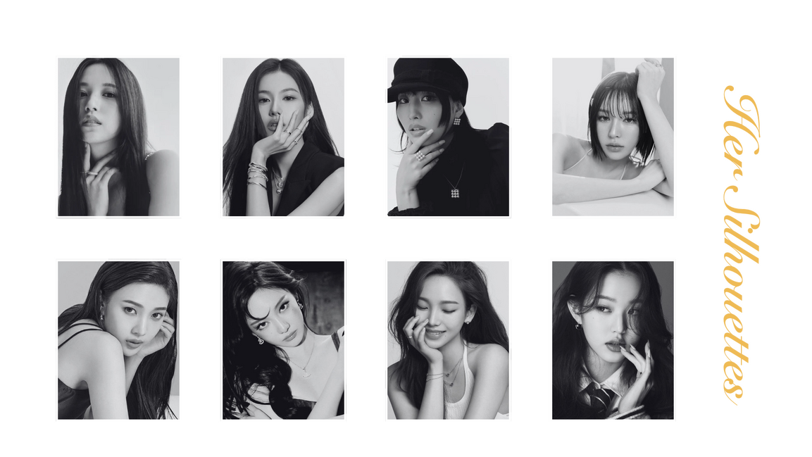 Twice's Myoui Mina, Minatozaki Sana, Hirai Momo; Red Velvet's Son Seungwan (Wendy), Park Sooyoung (Joy); AESPA's Yoo Jimin (Karina), Ning Yizhuo (Ningning); IVE's Jang Wonyoung.